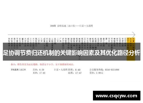 足协调节费归还机制的关键影响因素及其优化路径分析 足协调节费归还机制的关键影响因素及其优化路径分析